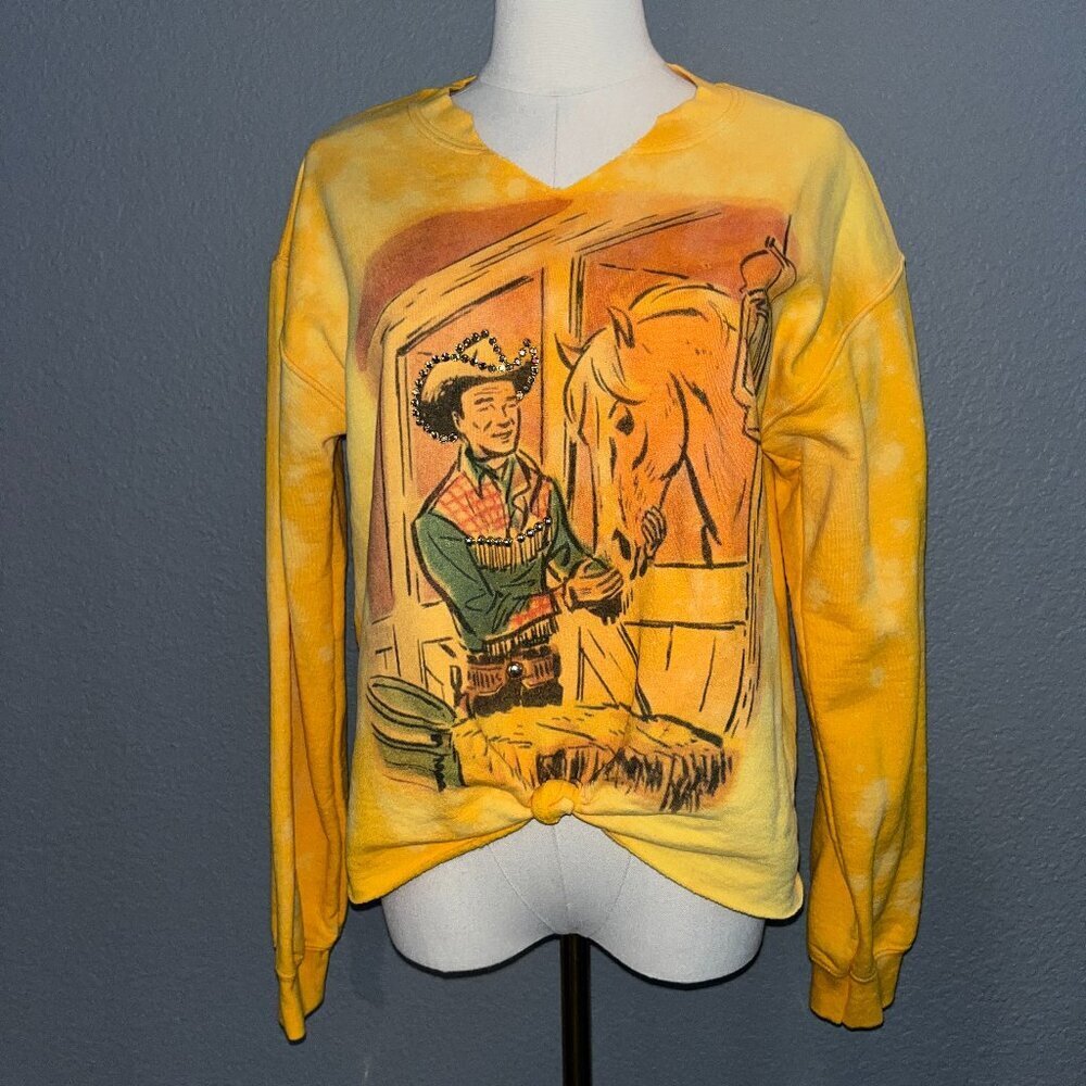 GINA GIRLS IN ACTION  ROY RODGERS & TRIGGER WESTERN HORSE sweatshirt NWOT - S